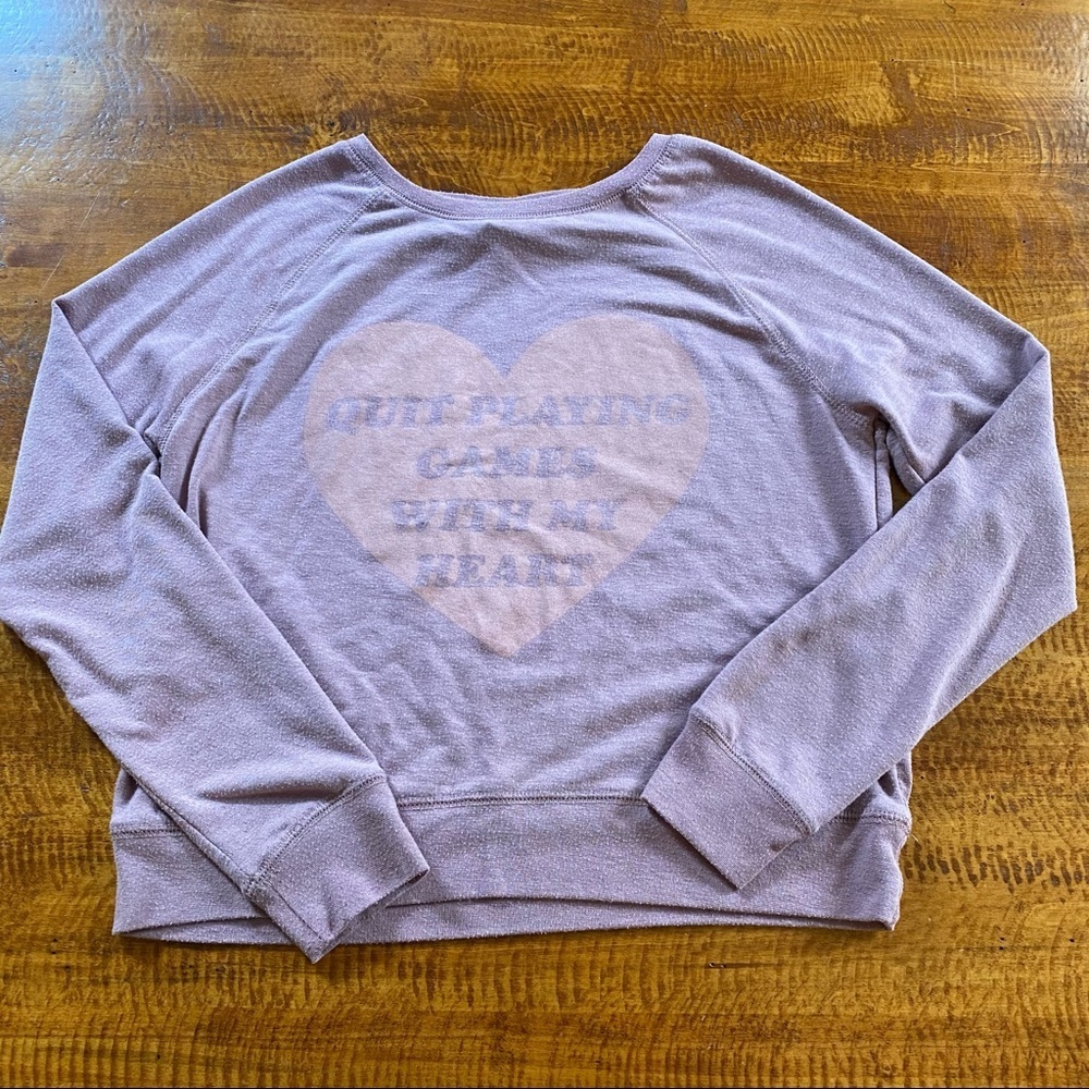 ☀️Junk Food - Purple "Quit Playing Games With My Heart" Sweatshirt - M